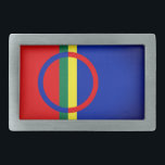 Flagge des Sápmi-Gürtelschnürels Rechteckige Gürtelschnalle<br><div class="desc">Die Region Sápmi erstreckt sich über vier Länder: Norwegen, Schweden, Finnland und Russland. Im Norden grenzt es an die Barentssee, im Westen an das Norwegische Meer und im Osten an das Weiße Meer. Das Gebiet wird in der Vergangenheit als Lappland auf Englisch bezeichnet, obwohl der Begriff "Lapp" für seine Bewohner...</div>