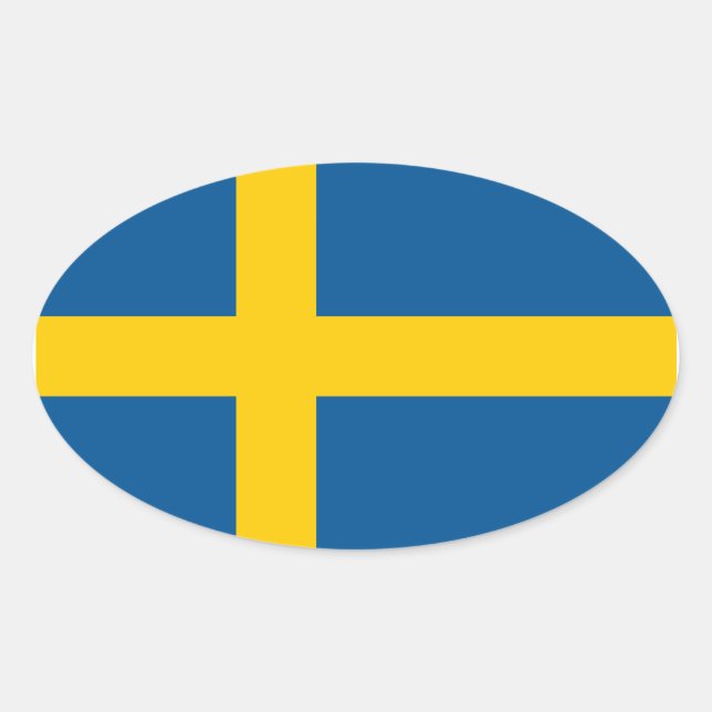 Flagge des schwedischen Aufklebers (Oval) Ovaler Aufkleber (Vorderseite)
