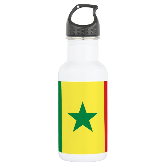Flagge des Senegal Edelstahlflasche (Vorderseite)
