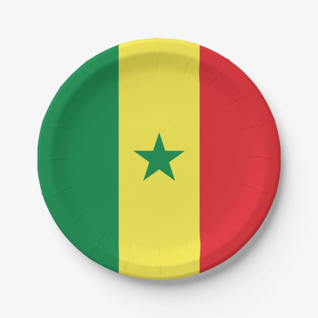 Flagge des Senegal Pappteller (Vorderseite)