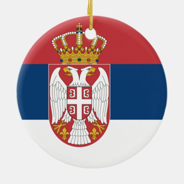 Flagge des serbischen Ornaments Keramik Ornament (Hinten)