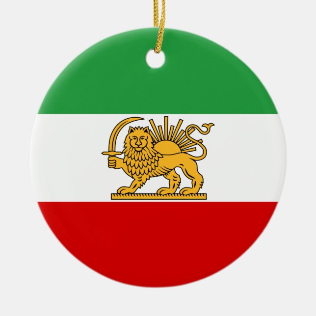 Flagge des Shah von der Iran (1964-1980) Keramik Ornament (Vorne)