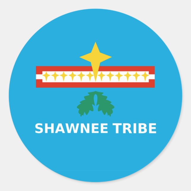 Flagge des Shawnee-Stamms von Oklahoma Runder Aufkleber (Vorderseite)
