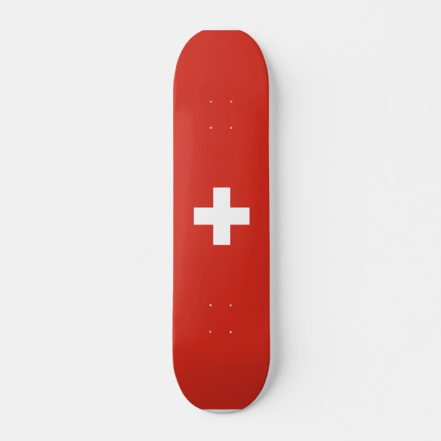 Flagge des Skateboards der Schweiz (Vorne)