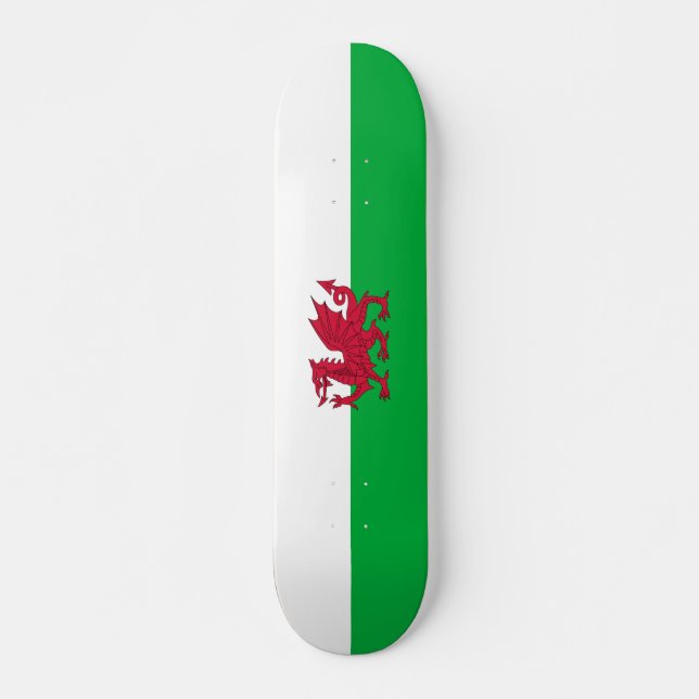 Flagge des Skateboards von Wales (Vorne)