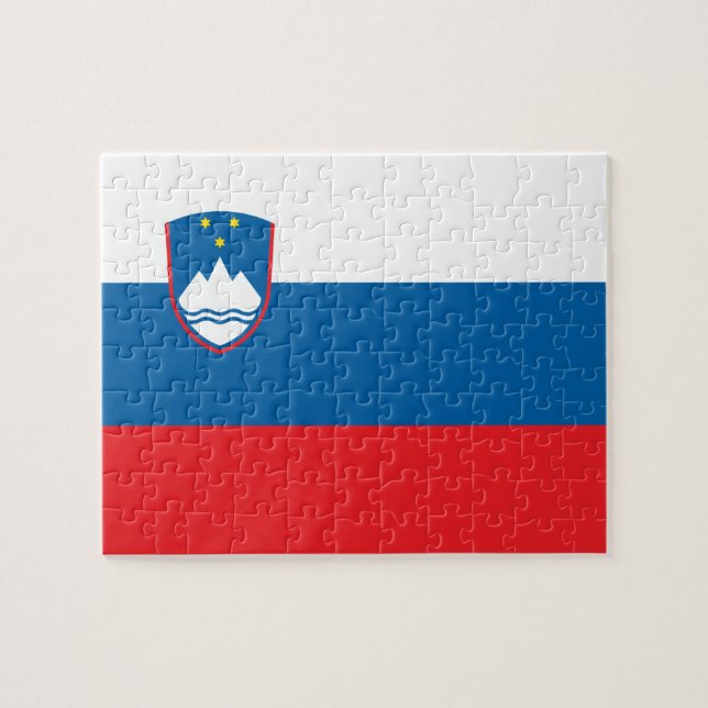 Flagge des Slowenien-Foto-Puzzlespiels (Horizontal)