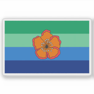 Flagge des Staat Angaur, Palau Aufkleber