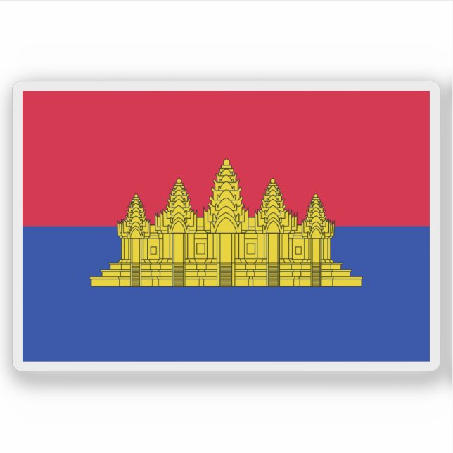 Flagge des Staat Kambodscha (1989-1992) Aufkleber (Vorderseite)