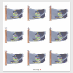 Flagge des Staat Kansas Aufkleber