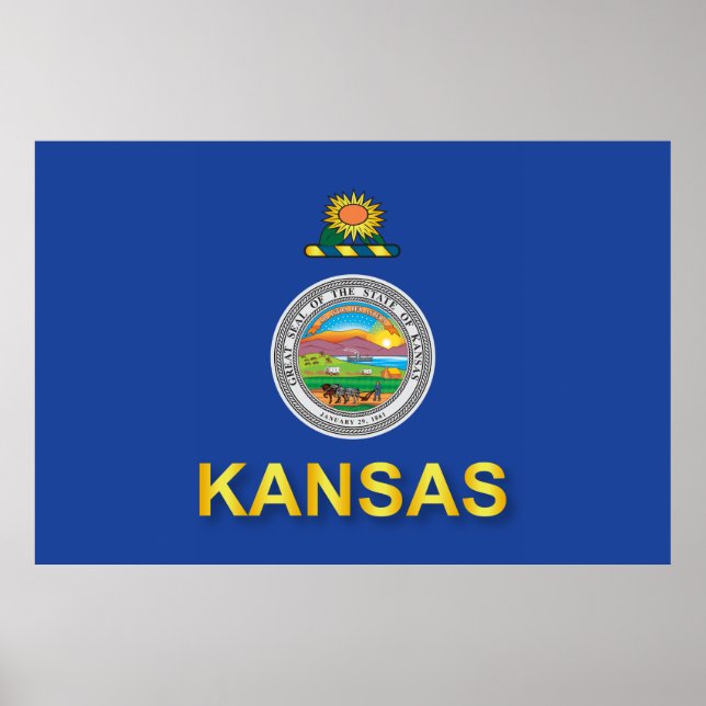 Flagge des Staat Kansas Poster (Vorne)