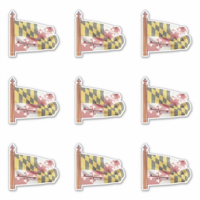 Flagge des Staat Maryland Aufkleber (Vorderseite)