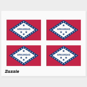 Flagge des Staates Arkansas Rechteckiger Aufkleber
