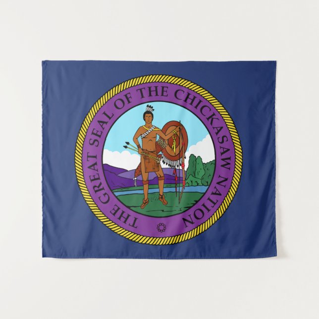 Flagge des Staates Chickasaw Wandteppich (Vorderseite (Horizontal))