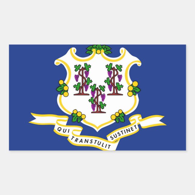 Flagge des Staates Connecticut Rechteckiger Aufkleber (Vorderseite)