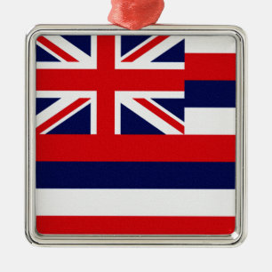 Flagge des Staates Hawaii Silbernes Ornament
