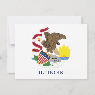 Flagge des Staates Illinois Land of Lincoln-Adler- Postkarte