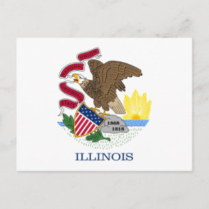 Flagge des Staates Illinois Postkarte