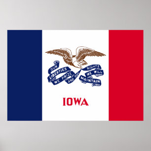 Flagge des Staates Iowa Poster