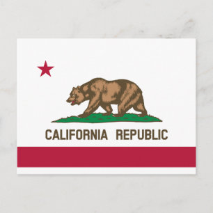 Flagge des Staates Kalifornien Republik Postkarte