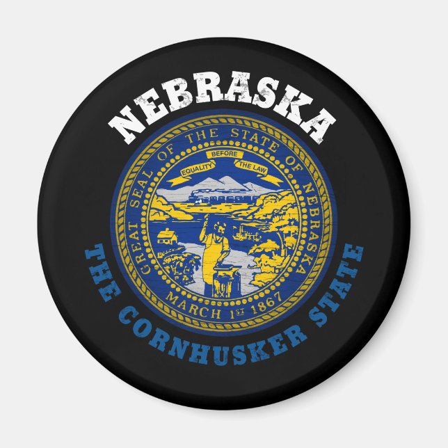 FLAGGE DES STAATES NEBRASKA CORNHUSKER MAGNET (Vorne)