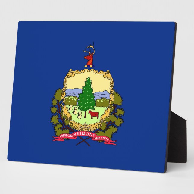 Flagge des Staates Vermont Fotoplatte (Seite)