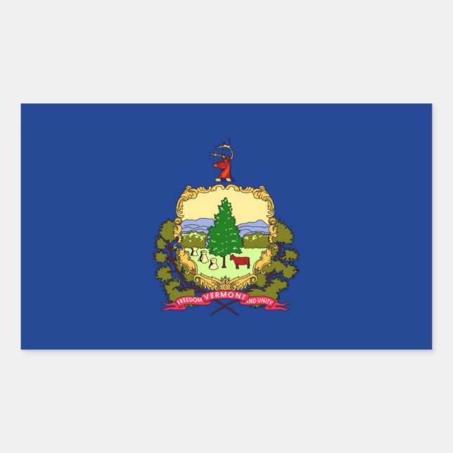 Flagge des Staates Vermont Rechteckiger Aufkleber (Vorderseite)