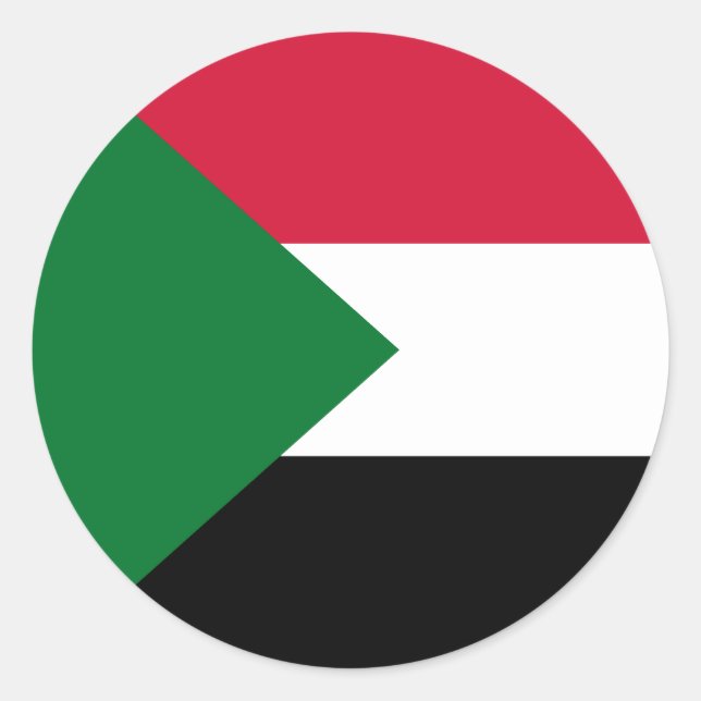 Flagge des Sudan Runder Aufkleber (Vorderseite)