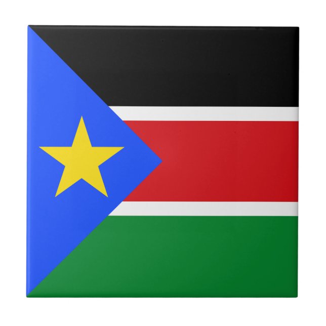 Flagge des Südsudan Fliese (Vorderseite)