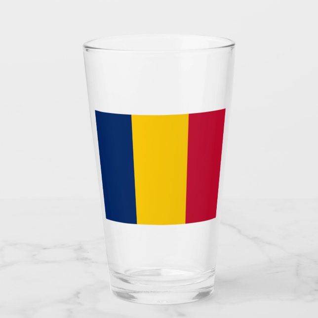 Flagge des Tschad (afrikanisches Land) Glas (Vorderseite)