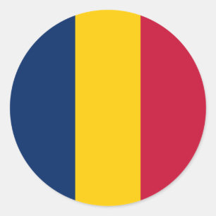 Flagge des Tschad Runder Aufkleber