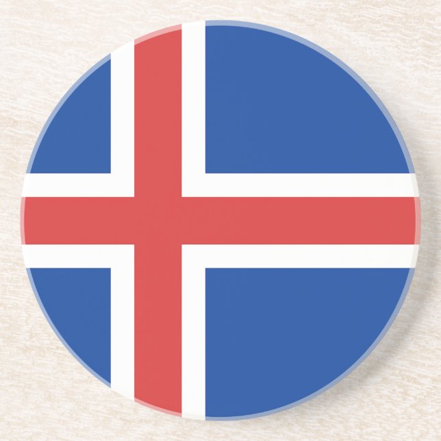 Flagge des Untersetzer von Island (Vorne)