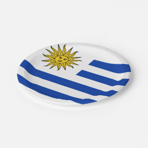 Flagge des Uruguay-Party Pappteller