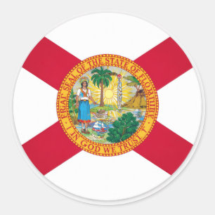 Flagge des US-Bundesstaates Florida – Offizielles  Runder Aufkleber