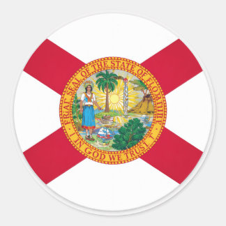 Flagge des US-Bundesstaates Florida – Offizielles Runder Aufkleber