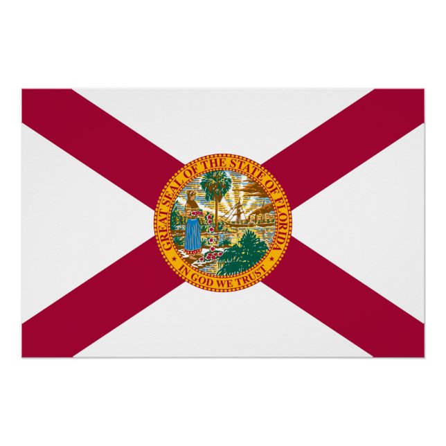 Flagge des US-Bundesstaates Florida Poster (Vorderseite)
