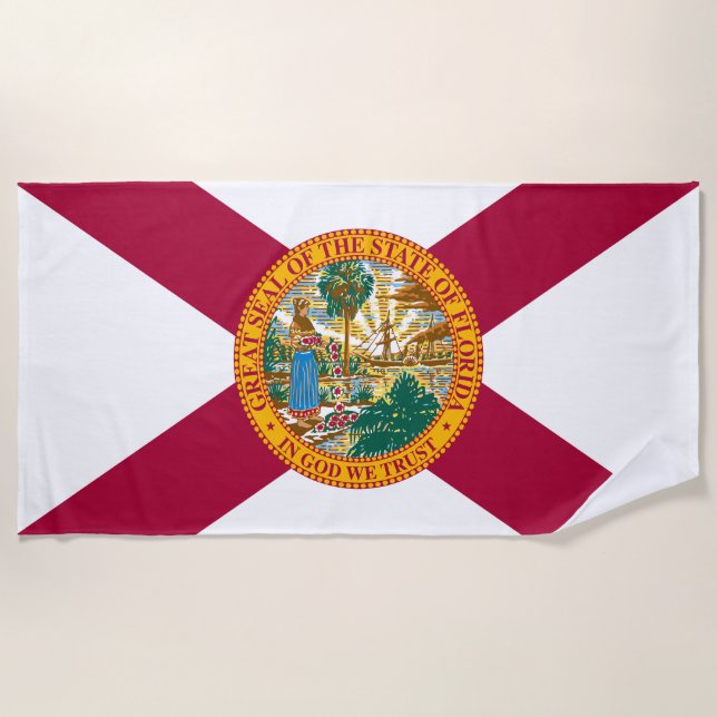 Flagge des US-Bundesstaates Florida Strandtuch (Vorderseite)