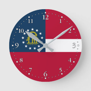 Flagge des US-Bundesstaates Georgia Runde Wanduhr