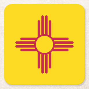 Flagge des US-Bundesstaates New Mexico Rechteckiger Pappuntersetzer