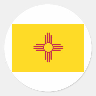 Flagge des US-Bundesstaates New Mexico Runder Aufkleber