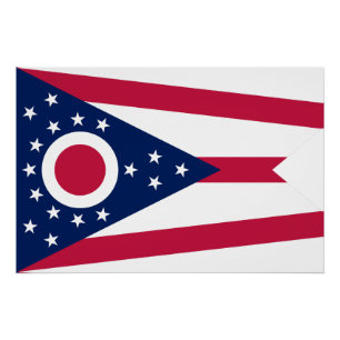 Flagge des US-Bundesstaates Ohio Poster