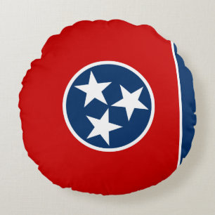 Flagge des US-Bundesstaates Tennessee Rundes Kissen