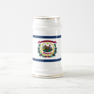 Flagge des US-Bundesstaates West Virginia Bierglas