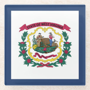 Flagge des US-Bundesstaates West Virginia Glasuntersetzer
