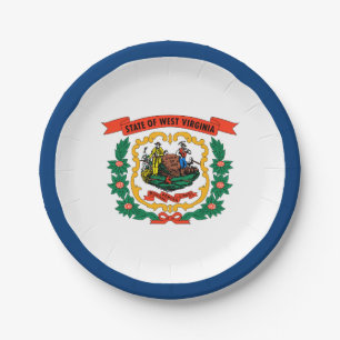 Flagge des US-Bundesstaates West Virginia Pappteller