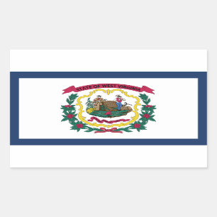 Flagge des US-Bundesstaates West Virginia Rechteckiger Aufkleber