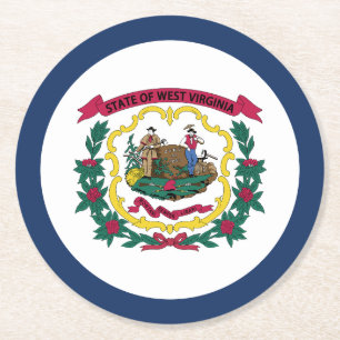 Flagge des US-Bundesstaates West Virginia Runder Pappuntersetzer