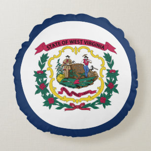 Flagge des US-Bundesstaates West Virginia Rundes Kissen