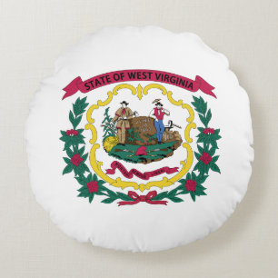 Flagge des US-Bundesstaates West Virginia Rundes Kissen
