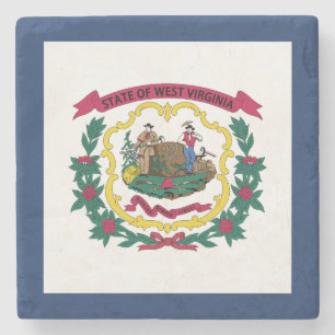 Flagge des US-Bundesstaates West Virginia Steinuntersetzer