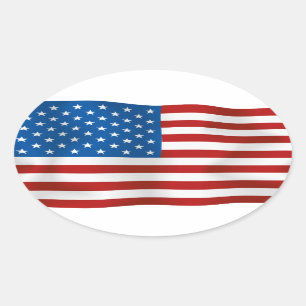 Flagge des USA Ovaler Aufkleber